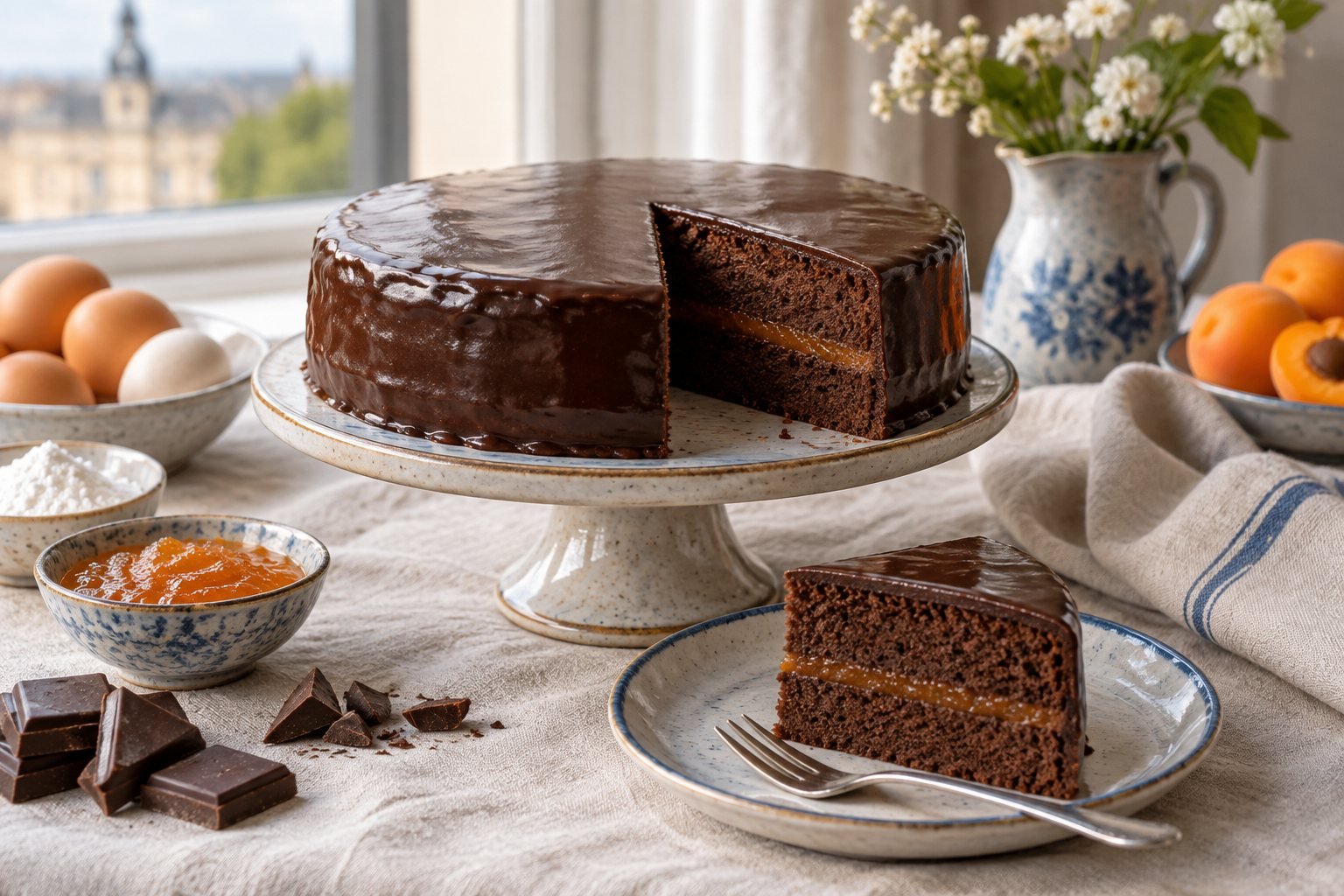 Sachertorte — eigen gegenereerde foodfotografie