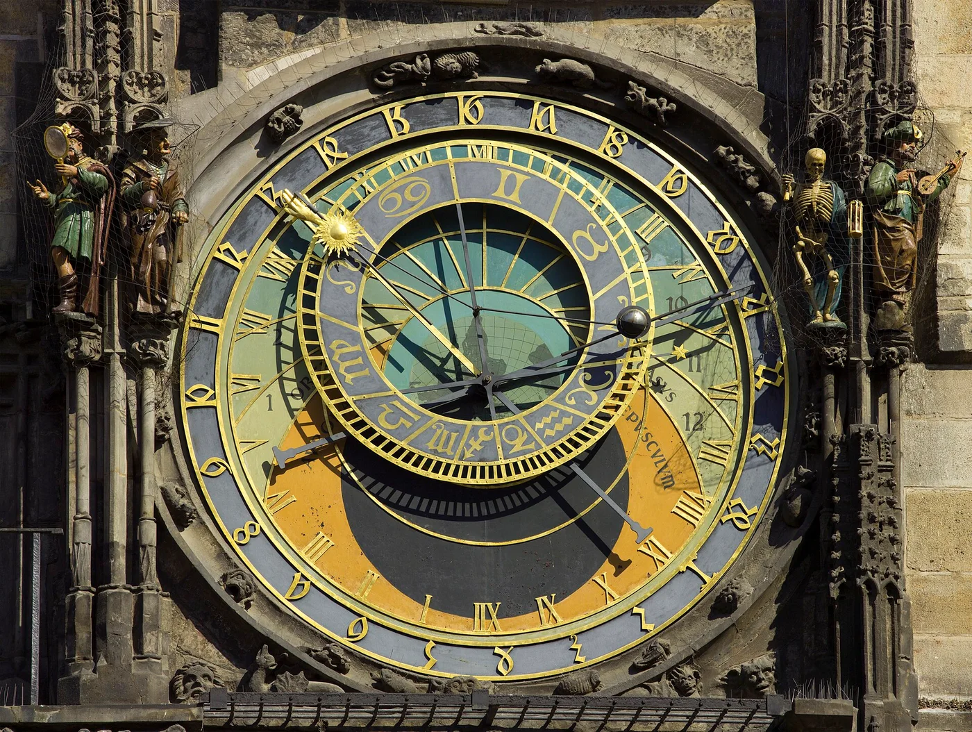 De astronomische wijzerplaat van de Praagse klok